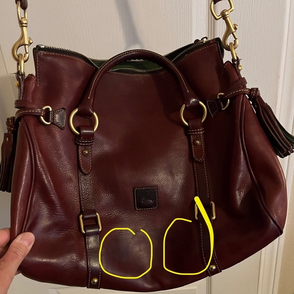 Dooney & Bourke Florentine LARGE Satchel in burgundy color EUC - Picture 13 of 13